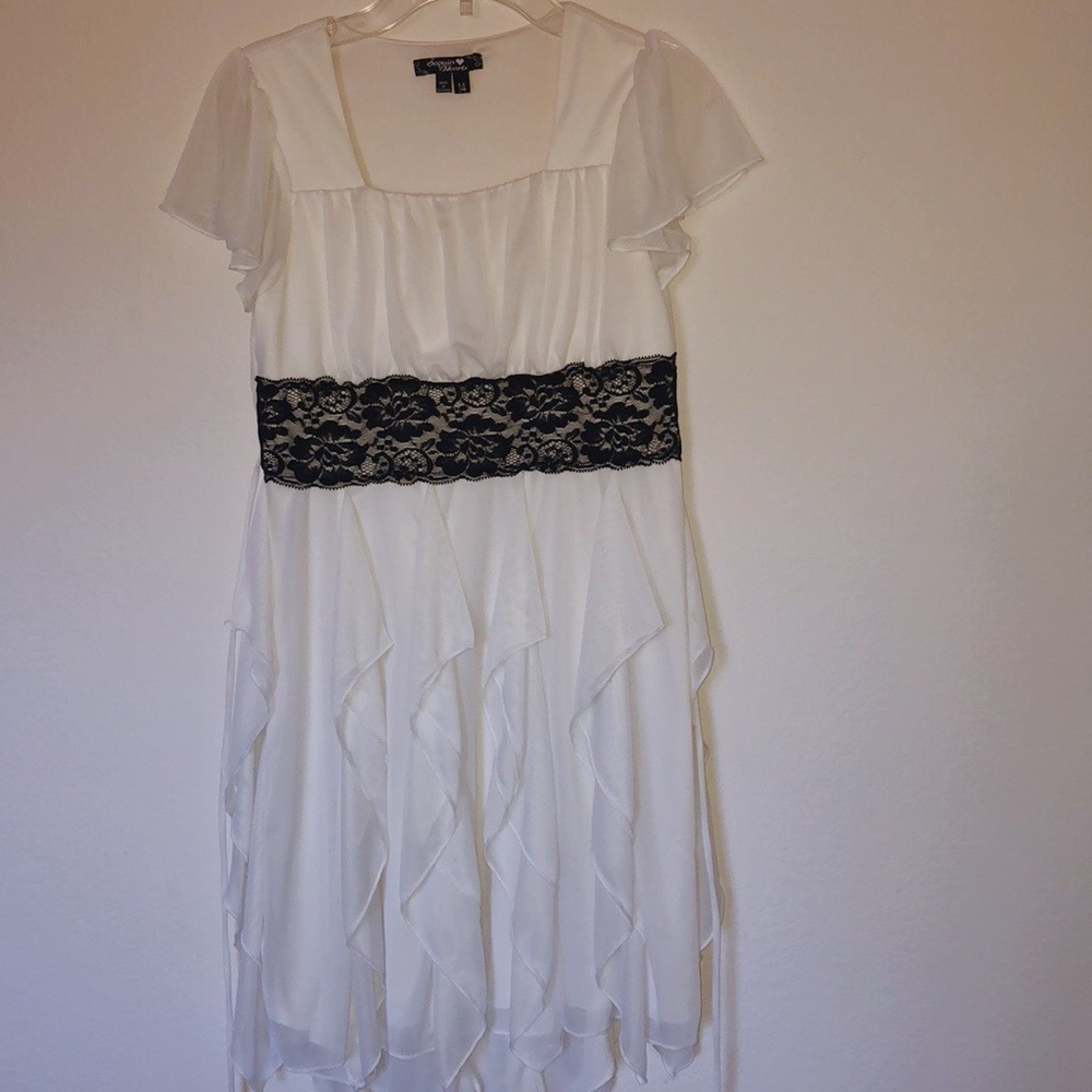 Sequin Hearts white kid dress